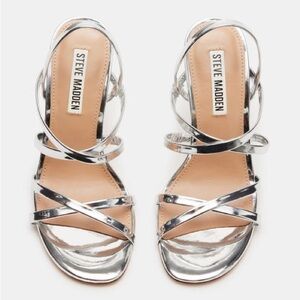 STEVE MADDEN DISCO SILVER HEELS